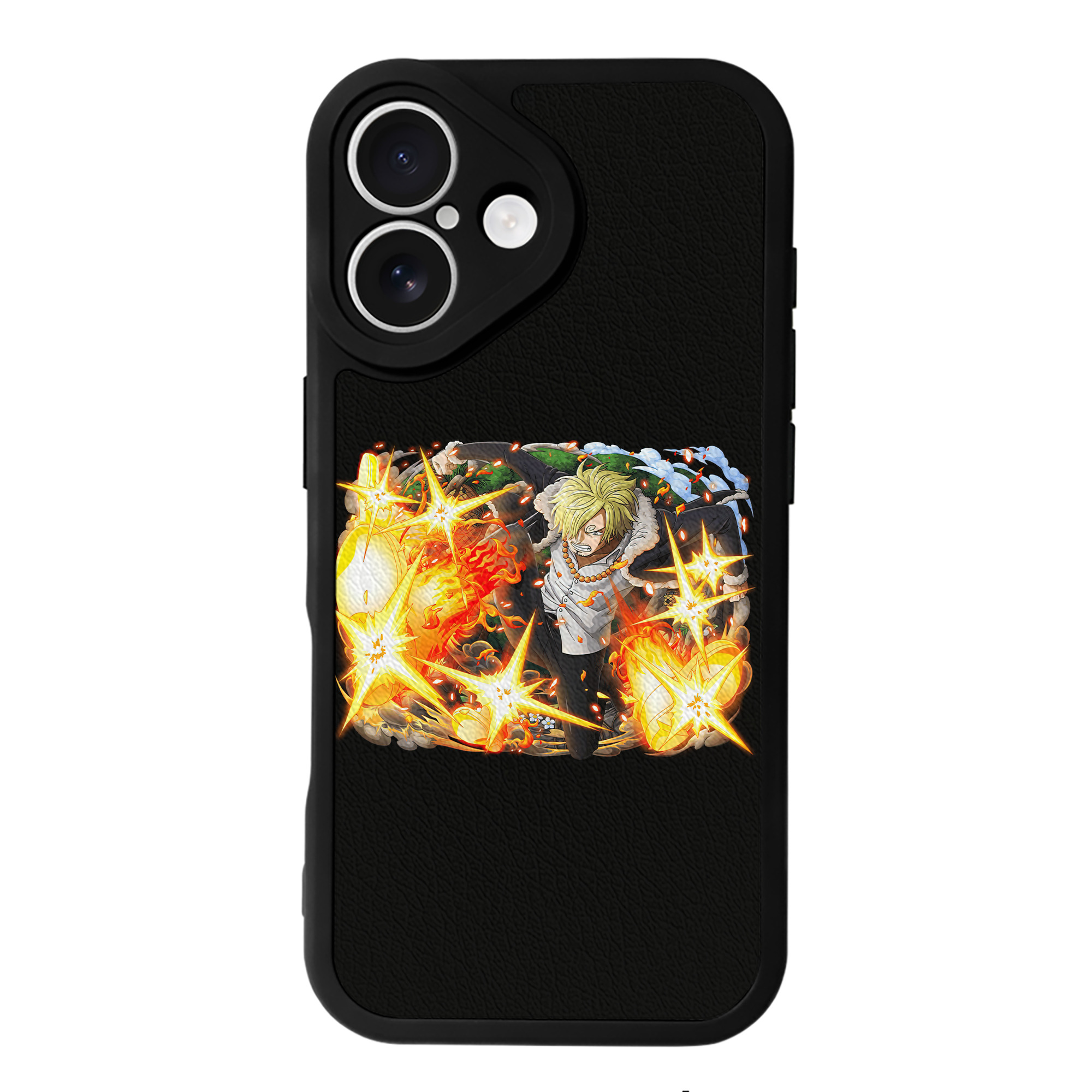 （画像用） ワンピース サンジ ONE PIECE Sanji 【iPhone 16シリーズ対応】シリコンスマホケース（レザー調） 材質：シリコン